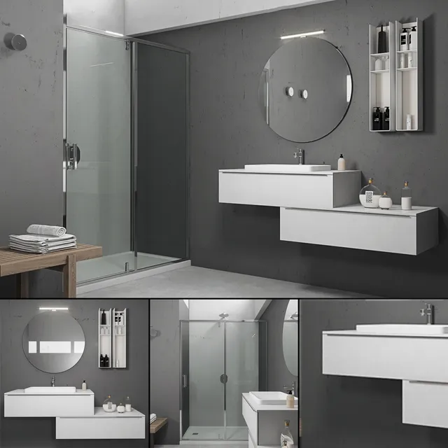 bathroom - Bathroom furniture set Arcom e.Ly 5 3D Model