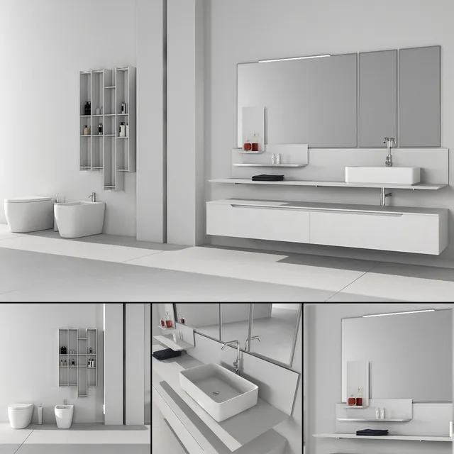 bathroom - Bathroom furniture set Arcom Moov 2 3D Model