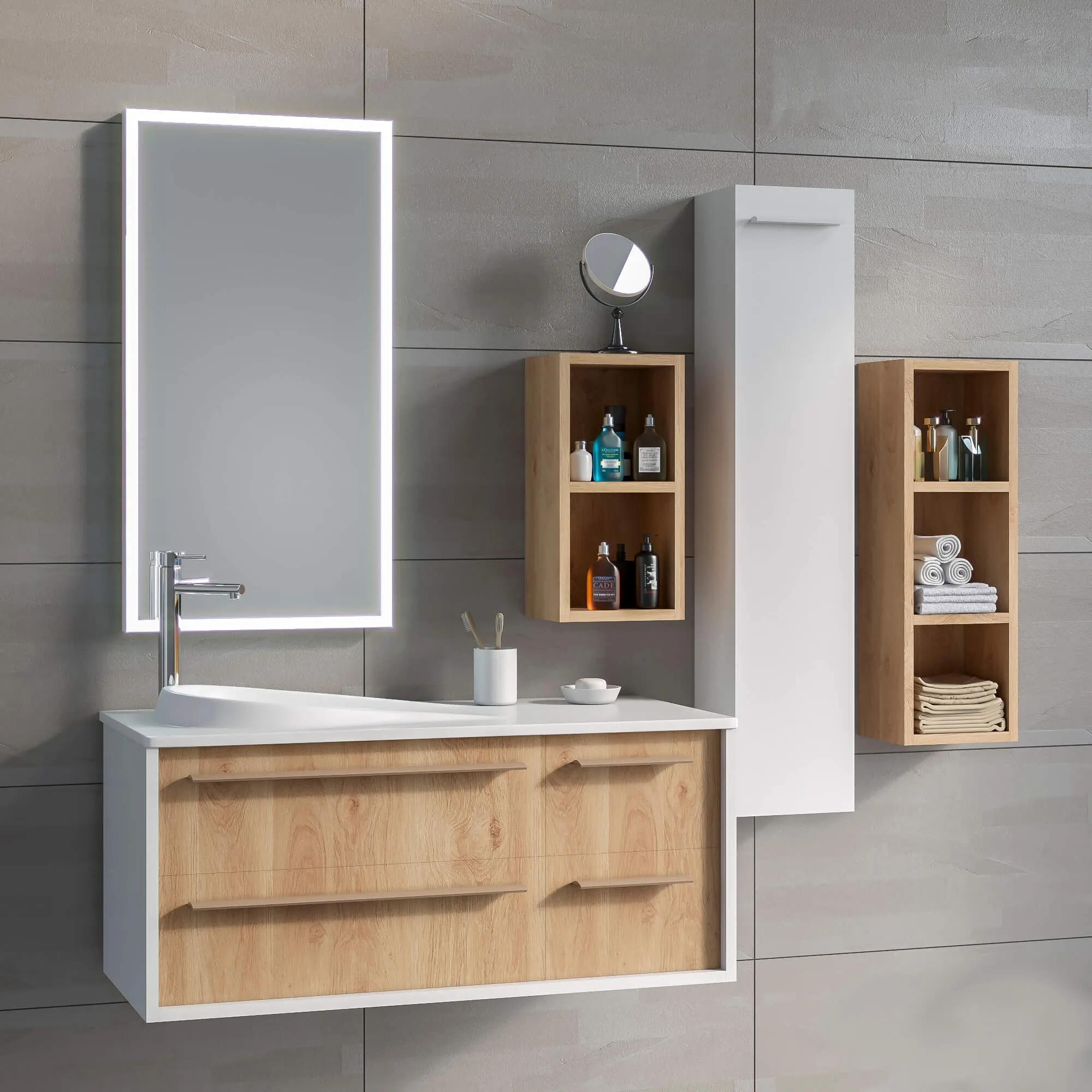bathroom - Bathroom furniture set Arcom  Pollock composition 36 3D Model