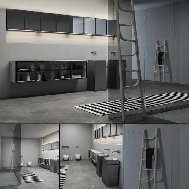 bathroom - Bathroom furniture set Bespoke 7 3D Model