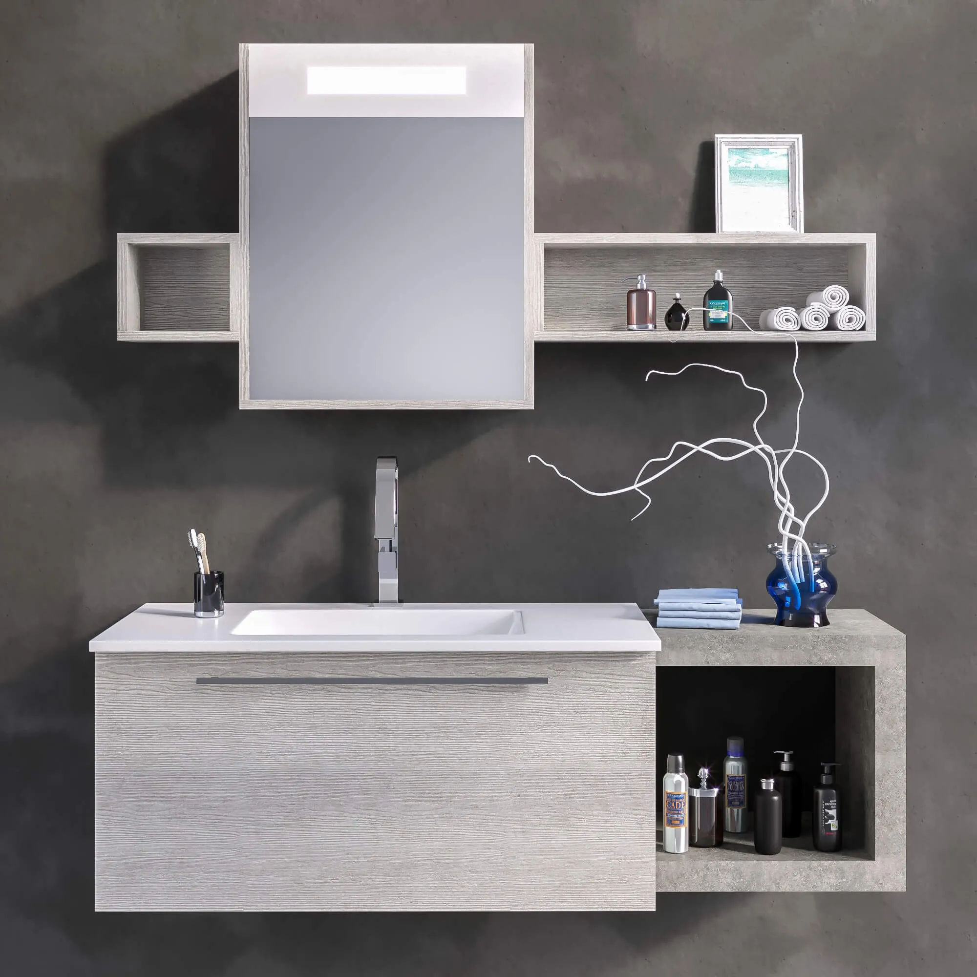 bathroom - Bathroom furniture set ELY composition 40 3D Model
