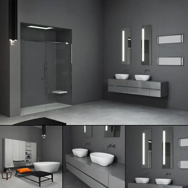 bathroom - Bathroom furniture set Panta Rel 6 3D Model