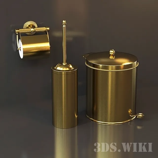 bathroom - Bathroom set Cristal et Bronze 3D Model