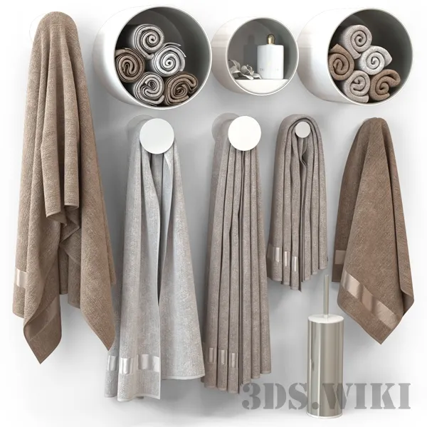 bathroom - Bathroom Towel Set 3D Model