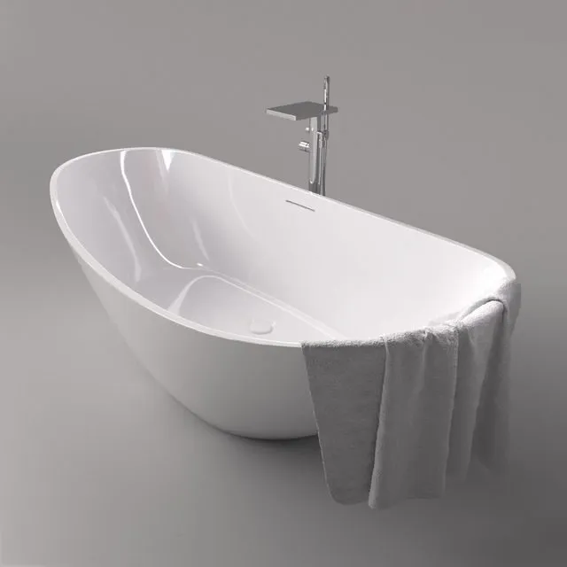 bathroom - Bathtub Riho Granada and Cezares Cascado mixer 3D Model