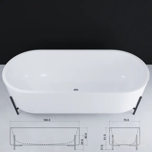bathroom - Bathtub Villeroy 98 3D Model