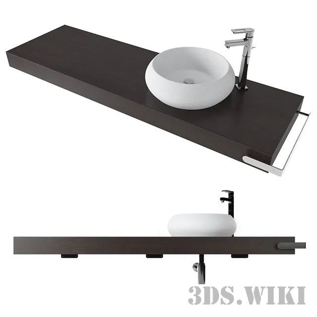 bathroom - Beautiful designer washbasin 3D Model
