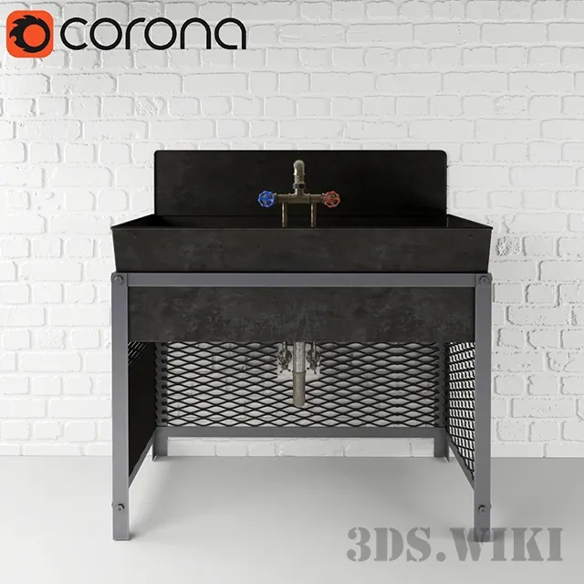bathroom - Brazier washbasin 3D Model