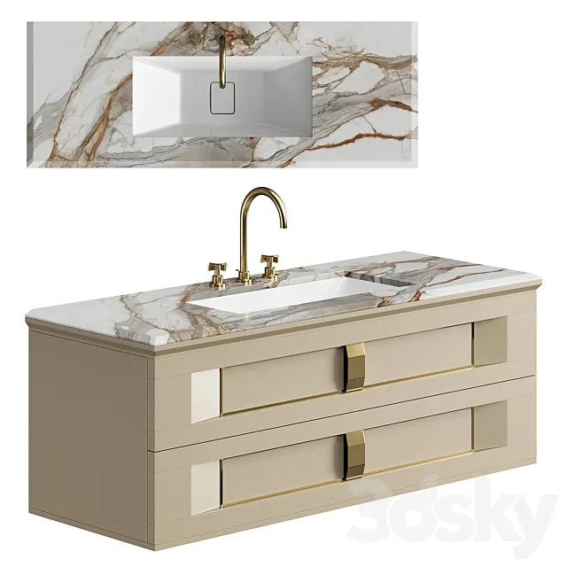 Bathroom cabinet Prestige Oasis 3D Model