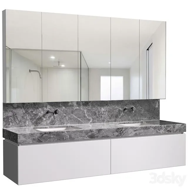 Bathroom Cabinets with washbasins in modern style 3D Model