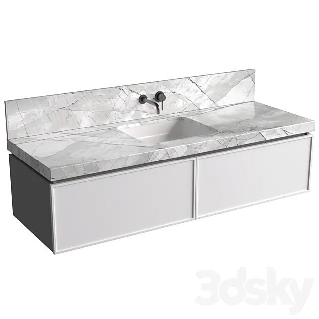 Bathroom Cabinets with washbasins in modern style. Bathroom furniture.Bathroom Sink Cabinets 3D Model