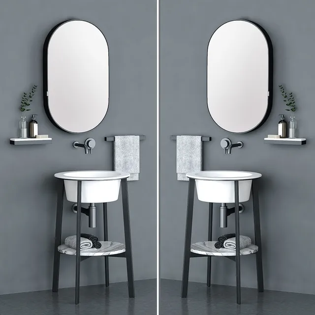 bathroom - Catino Tondo By Ceramica Cielo 3D Model