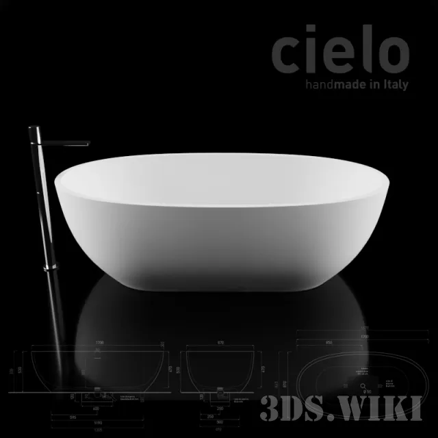 bathroom - CIELO bath tub 3D Model