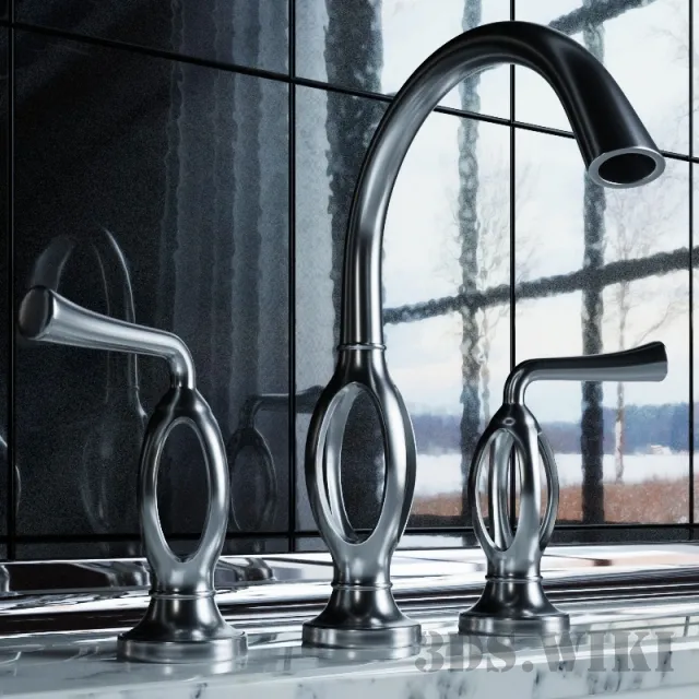 bathroom - Classic mixer in modern style 3D Model