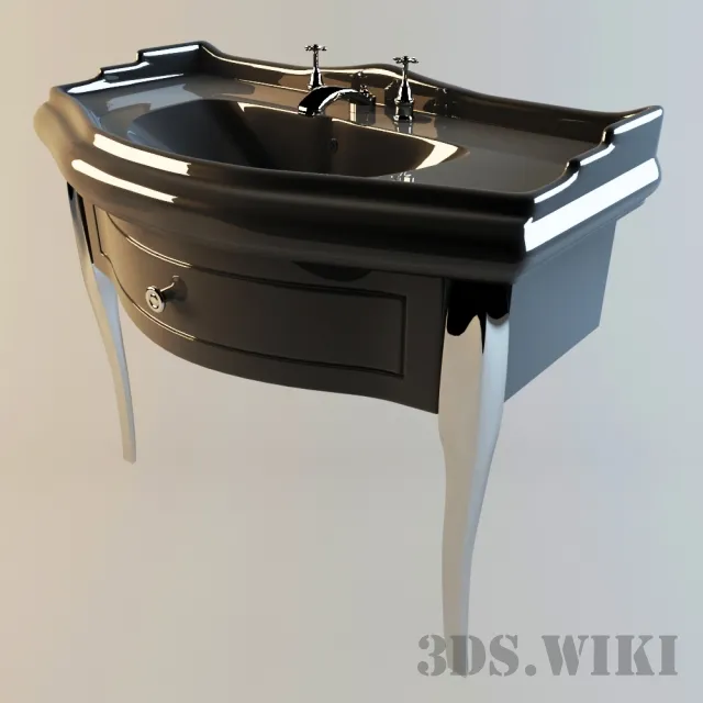 bathroom - Classic washbasin with storage 3D Model