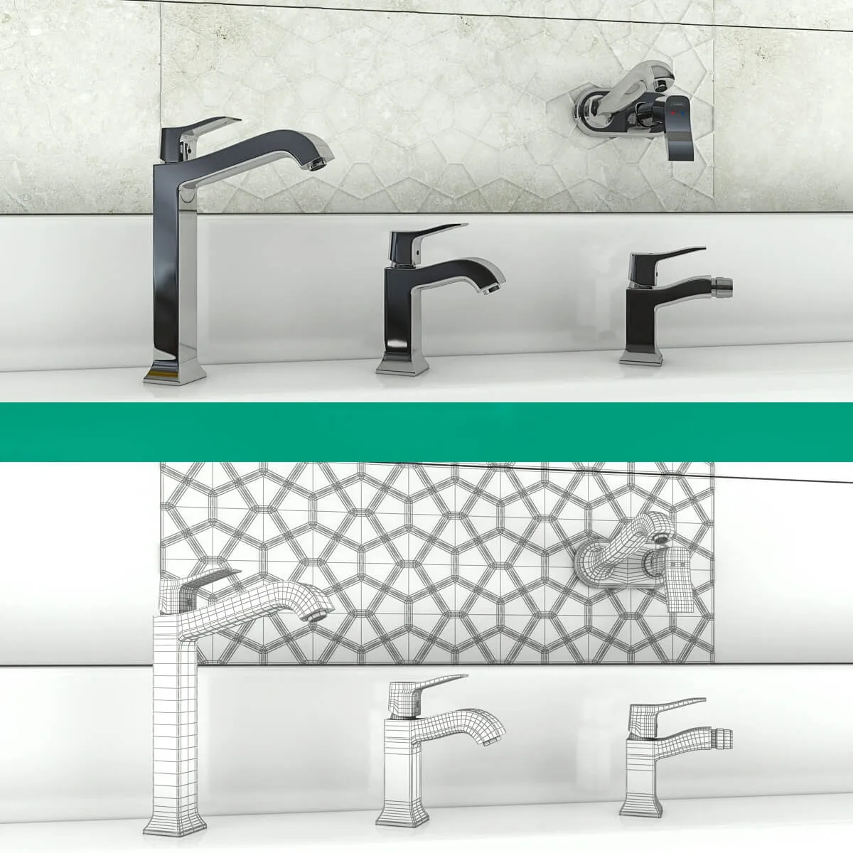 bathroom - Collection of mixers Metris Classic by Hansgrohe. Part 1 3D Model