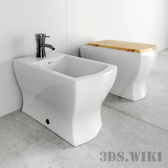 bathroom - Combined Toilet and Bidet 3D Model