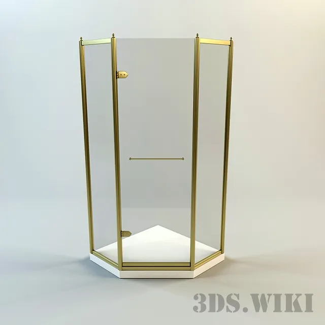 bathroom - Corner shower 3D Model