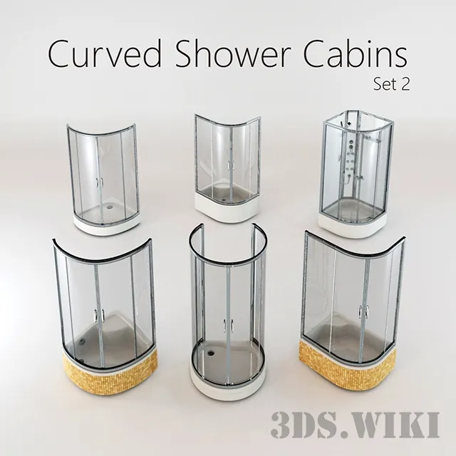bathroom - Corner shower set 3D Model
