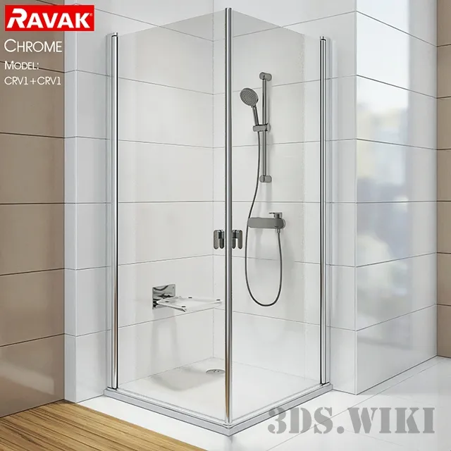 bathroom - Corner showers Ravak Chrome 3D Model