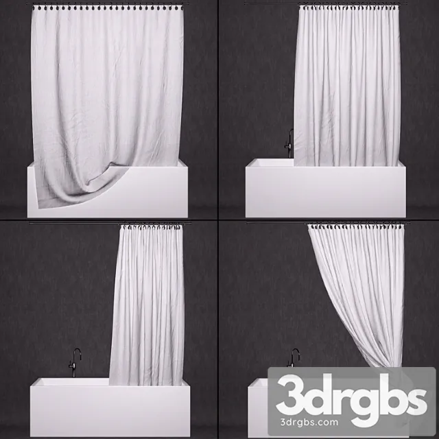 Bathroom Curtains Faucet 3D Model Free