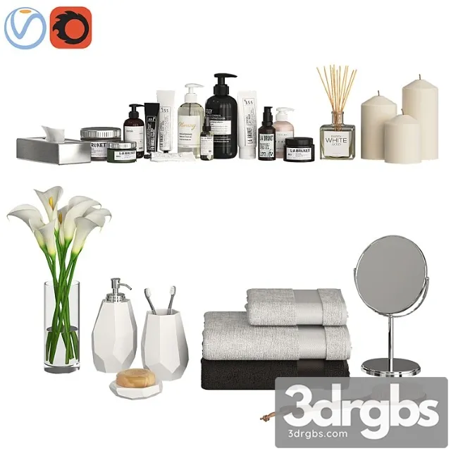 Bathroom Decor Accessories and Cosmetics 3D Model Free