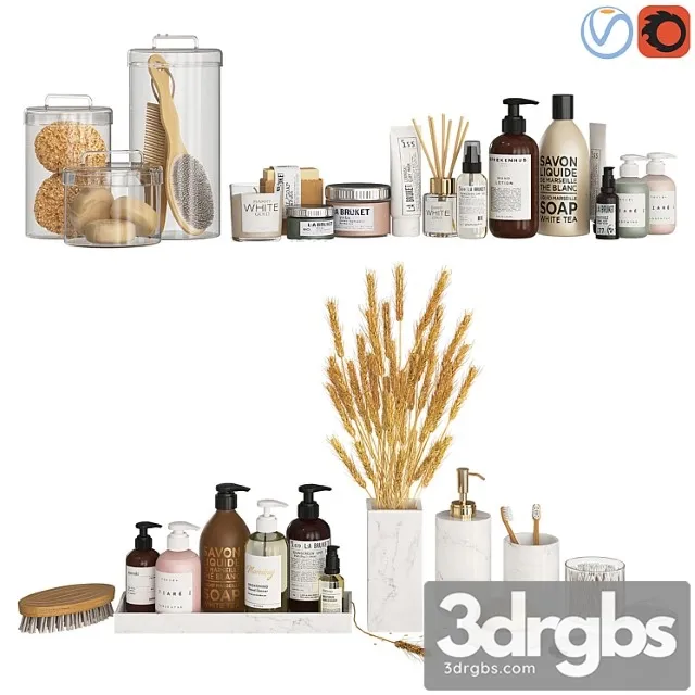 Bathroom Decor Accessories and Cosmetics Light 3D Model Free