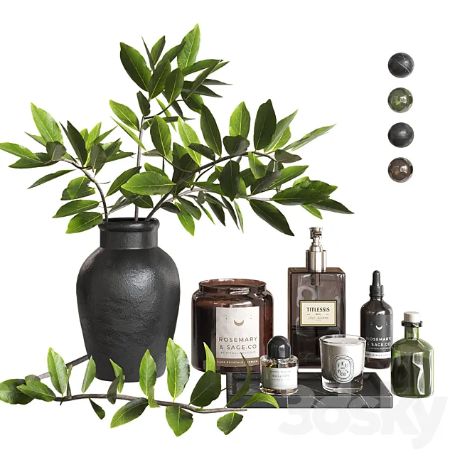 Bathroom decor set 001 3DModel