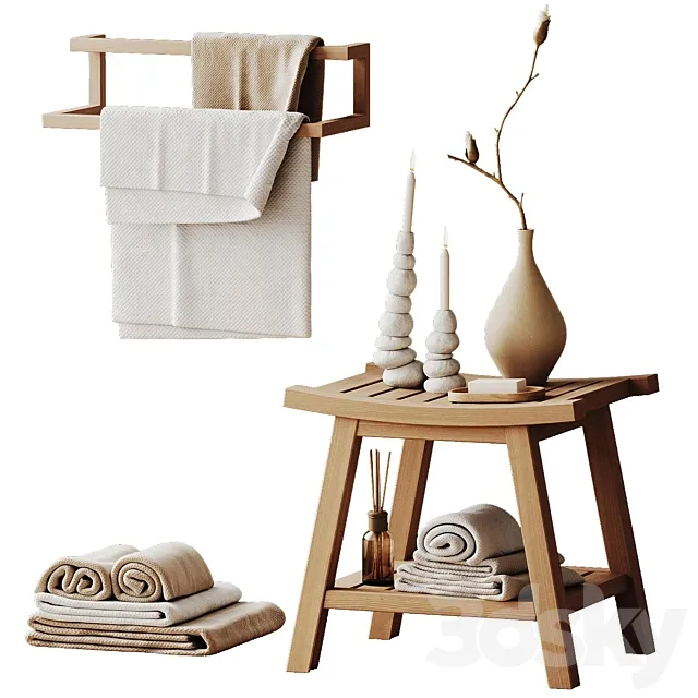 Bathroom Decor Set 3D Model