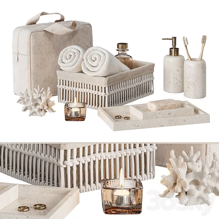 Bathroom decor Zara Home 3 3D Model Free Download