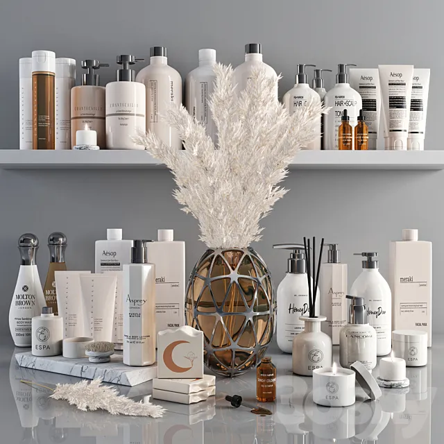 Bathroom Decorative Set 01 3D Model