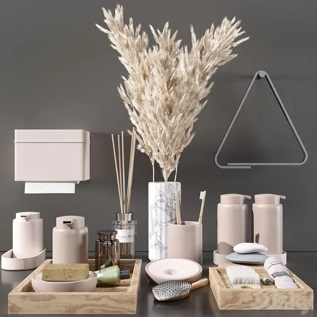 Bathroom Decorative Set 01 3D Model