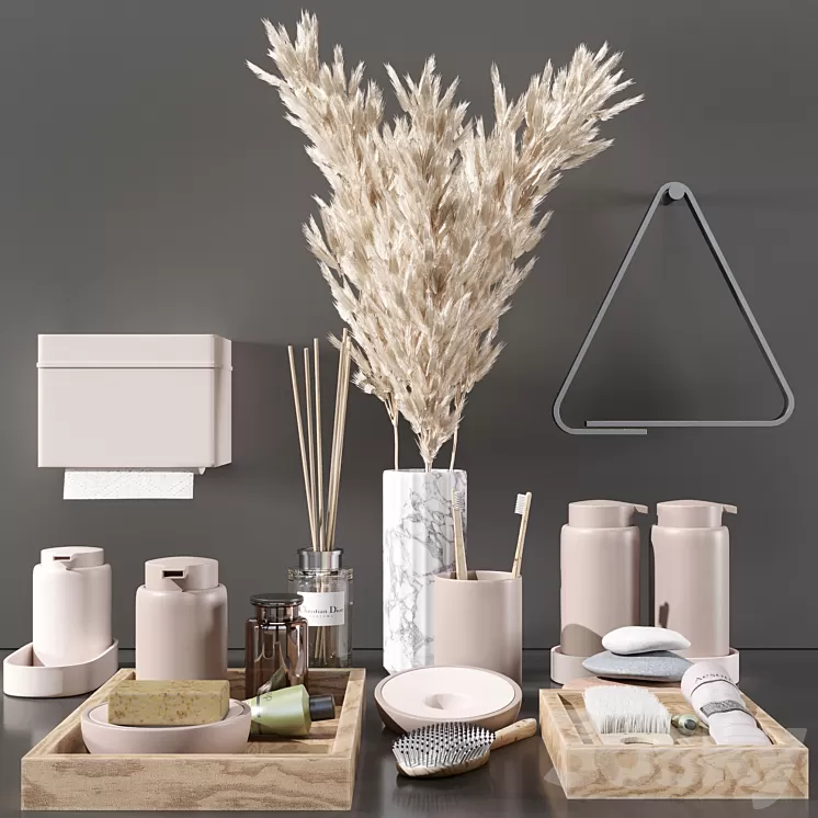 Bathroom Decorative Set 01 3D Model