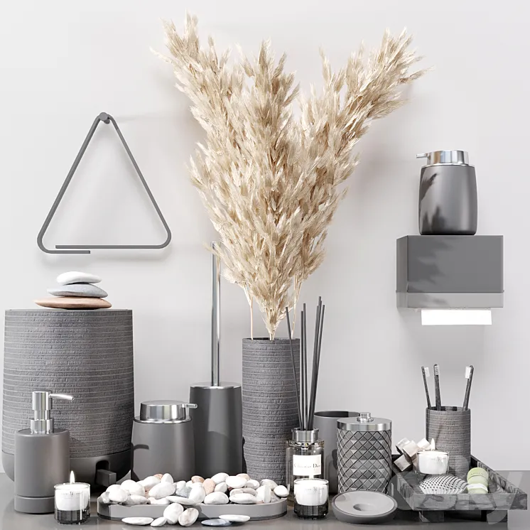 Bathroom Decorative Set 02 3D Model Free