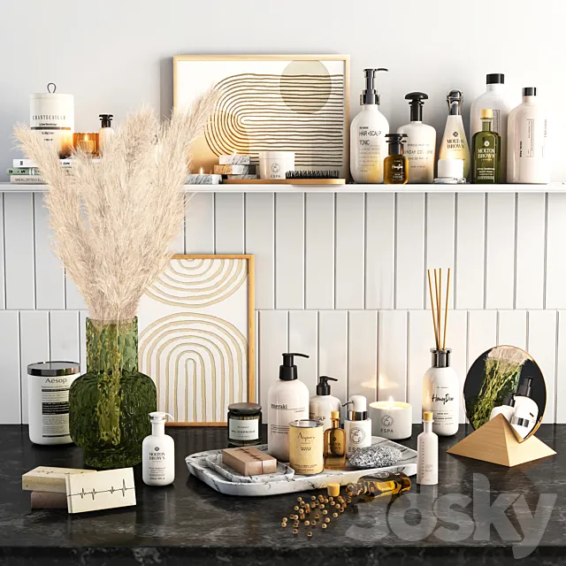 Bathroom Decorative Set 02 3D Model