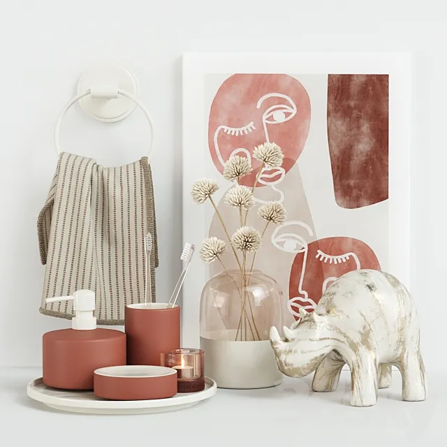 Bathroom Decorative Set 3D Model