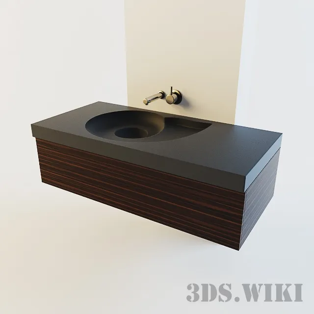 bathroom - Designer rectangular washbasin 3D Model