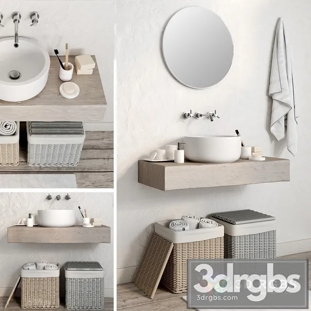 Bathroom Funiture Set 5 3D Model Free