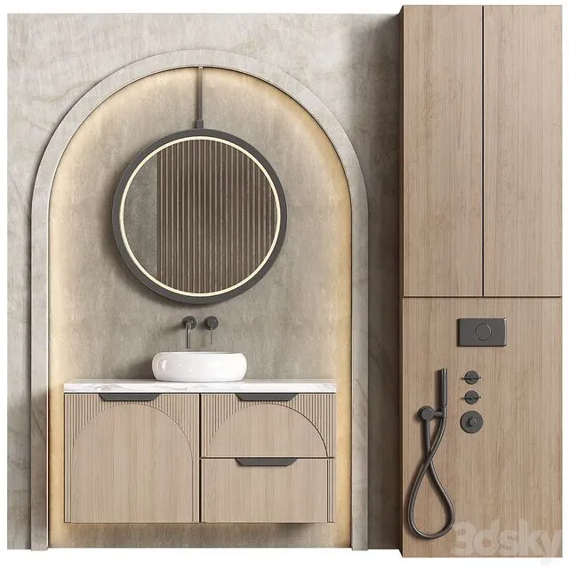 Bathroom furniture 003 in a modern minimalist style 3D Model