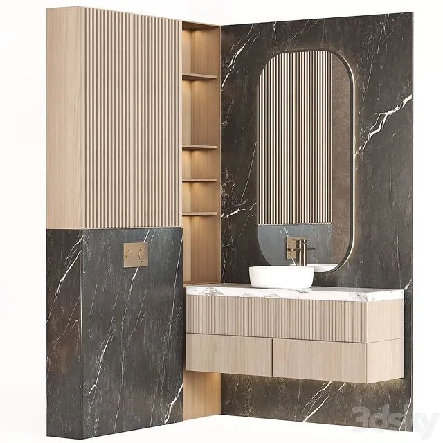Bathroom furniture 006 in a modern minimalist style 3D Model