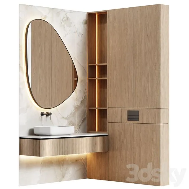 Bathroom furniture 01 in a modern minimalist style 3D Model