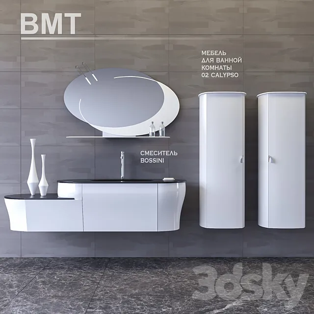 Bathroom furniture 02 BMT CALYPSO + Mixer BOSSINI 3DModel