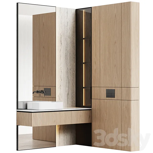 Bathroom furniture 02 modular in a modern minimalist style 3D Model