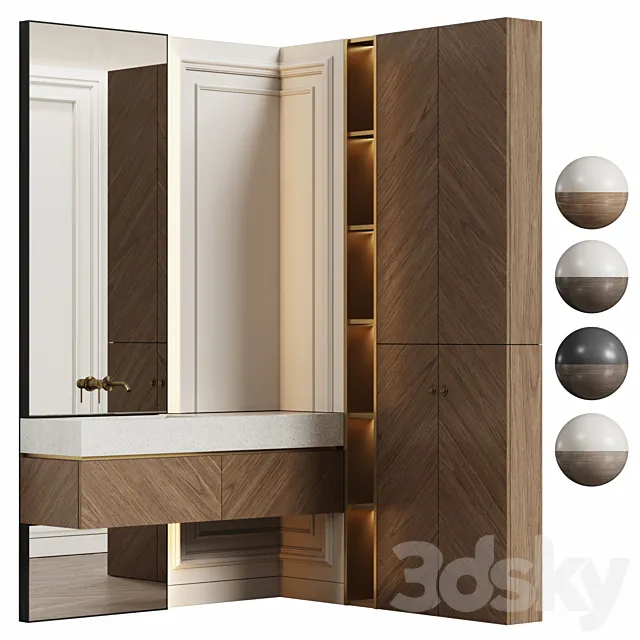 Bathroom furniture 08 in modern classic style 3D Model