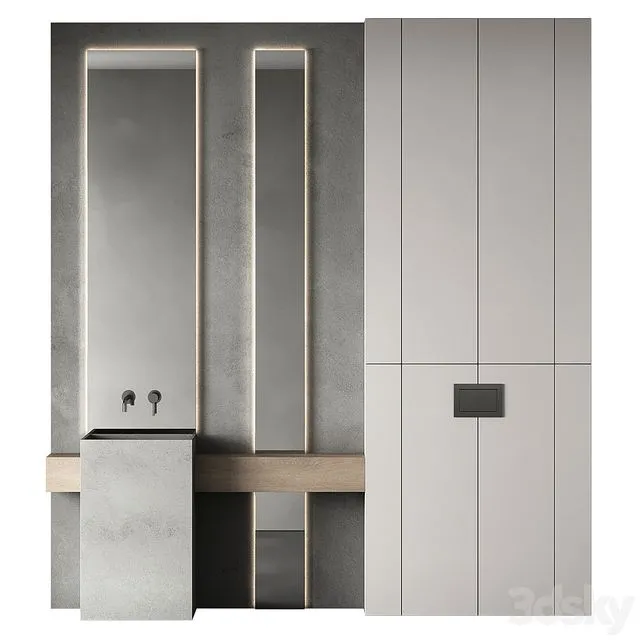 Bathroom furniture 57 (modern style) 3D Model