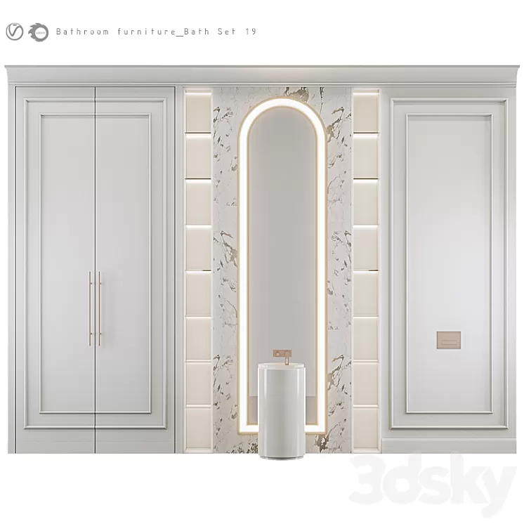 Bathroom furniture Bath Set 19 3D Model