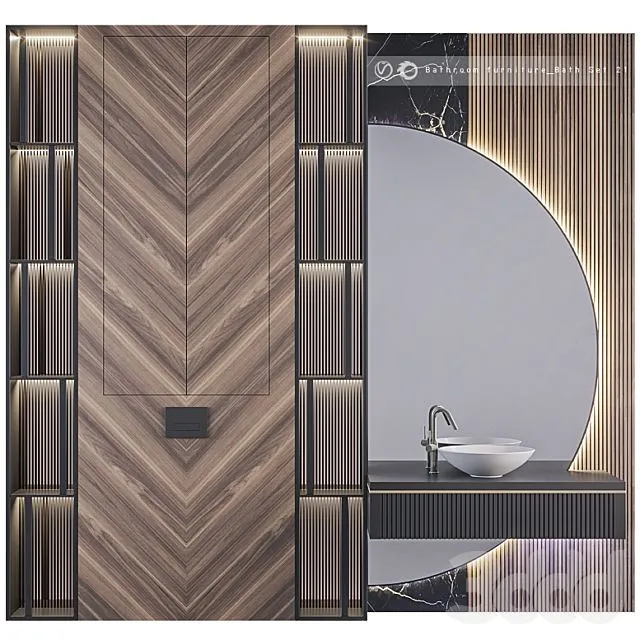 Bathroom furniture Bath Set 21 3D Model