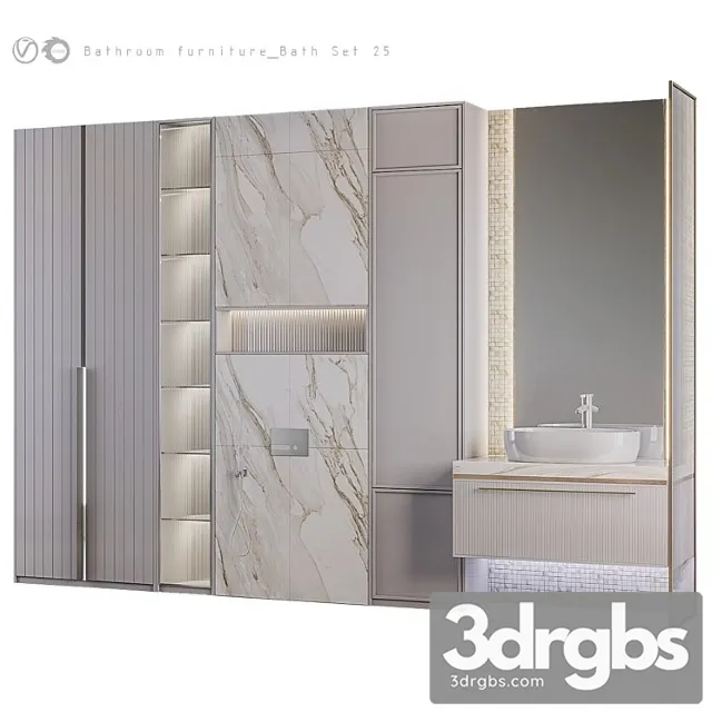 Bathroom Furniture Bath Set 25 3D Model Free