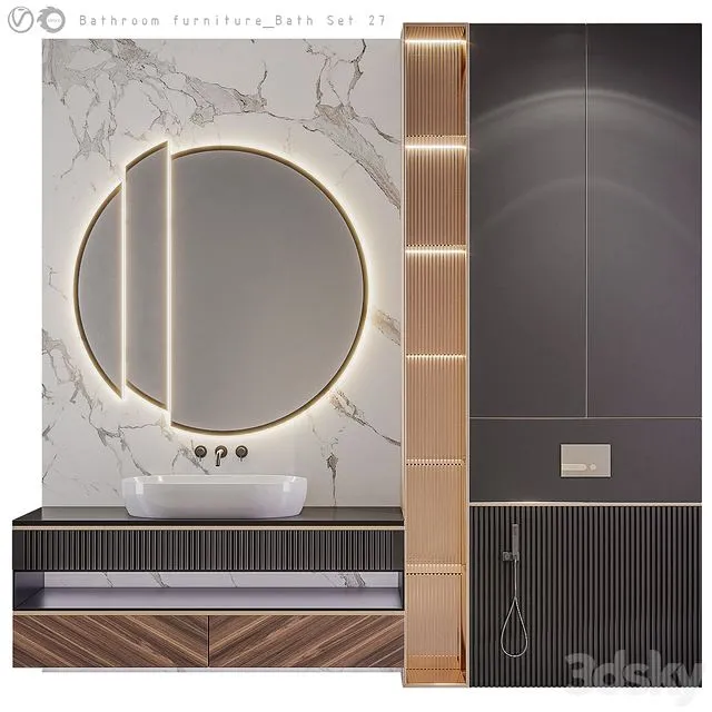 Bathroom furniture Bath Set 27 3D Model