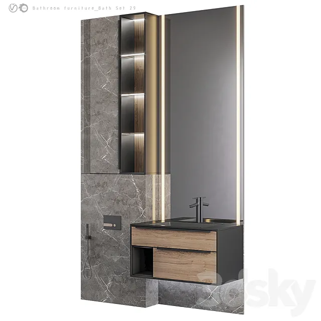Bathroom furniture Bath Set 29 3D Model